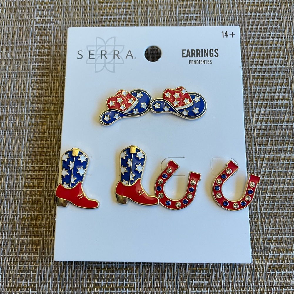 Serra Americana themed Western themed earring set